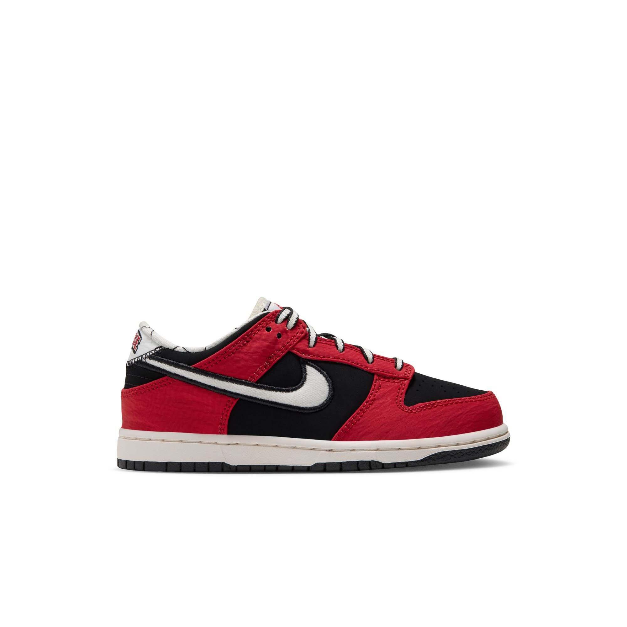 Nike Dunk Low LV8 "Black/Sail/University Red" Preschool Boys' Shoe - RED/BLACK/WHITE